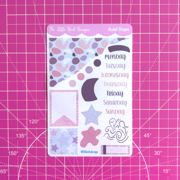 Muted Shapes - Weekly Sticker Sheet