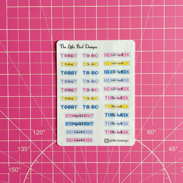 Important To-Do List Headers - Sticker Sheets