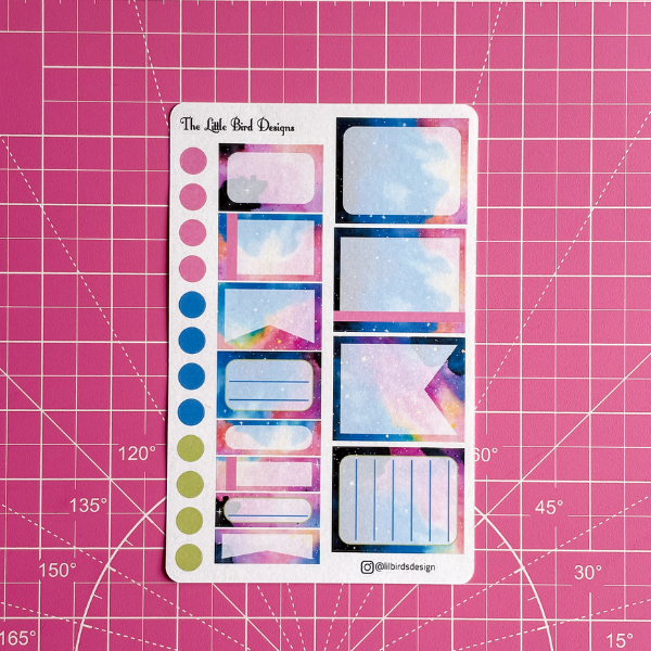 Rainbow Space Functional Boxes Sticker Sheet