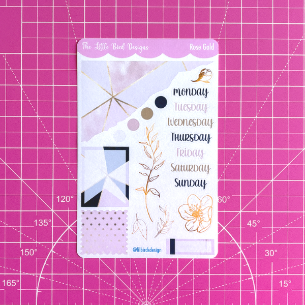 Rose Gold - Weekly Sticker Sheet