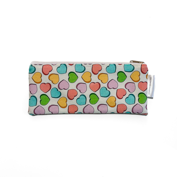 Candy Hearts Canvas Pencil Pouch