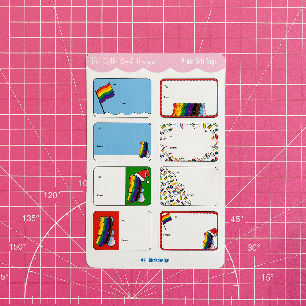 Pride Gift Tags Sticker Sheet