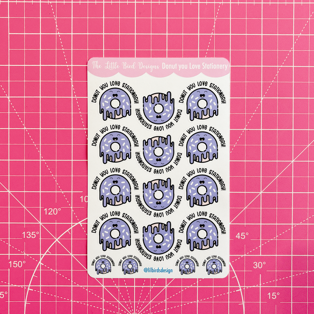 Donut You Love Stationery Sticker Sheet