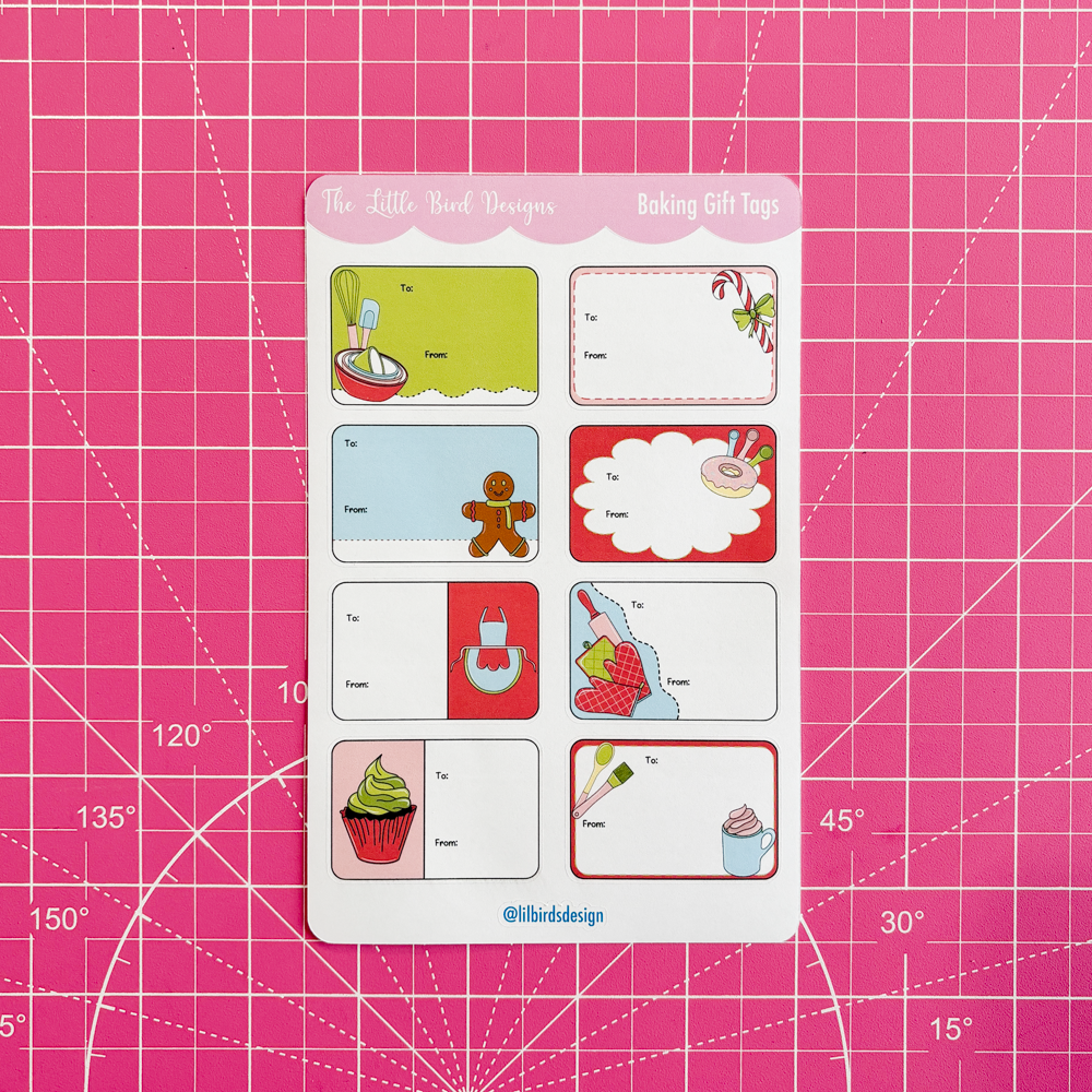 Baking Gift Tags Sticker Sheet
