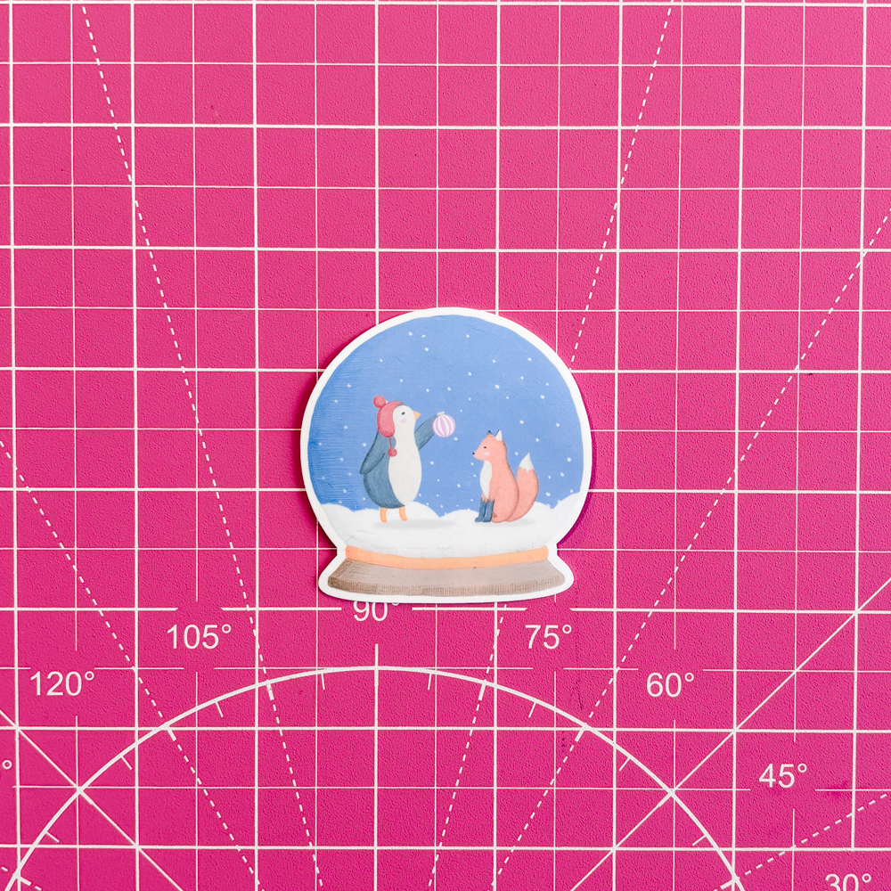Winter Snow Globe Waterproof Vinyl Sticker
