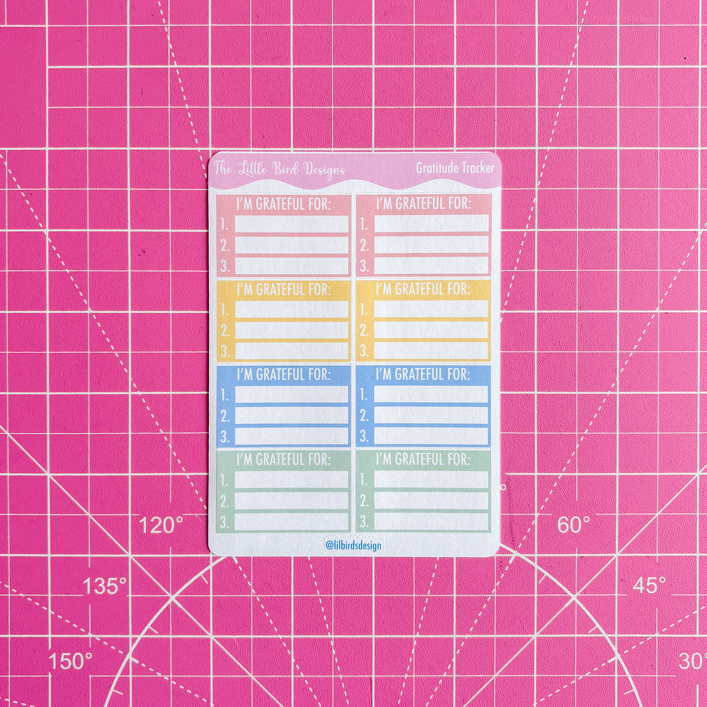 Gratitude Tracker Sticker Sheets