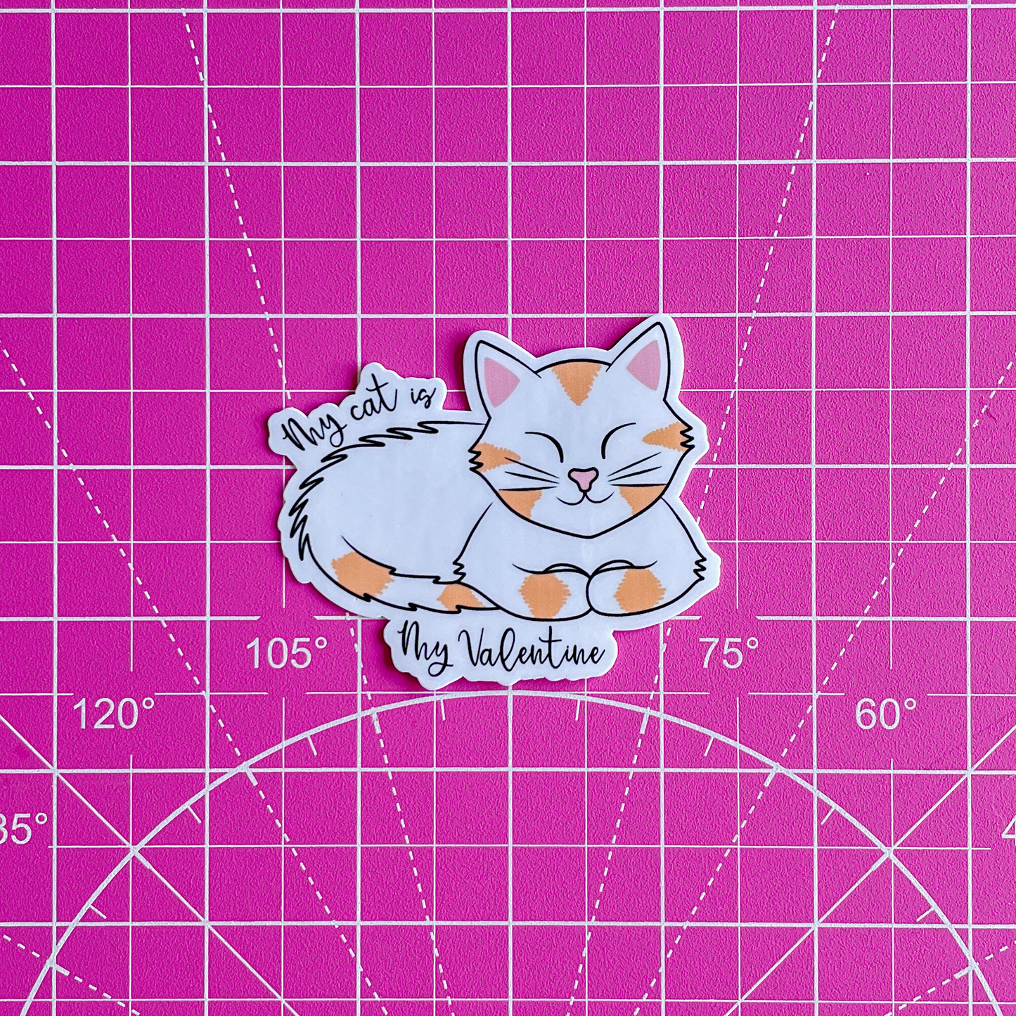 My Cat is my Best Valentine Waterproof Vinyl Sticker