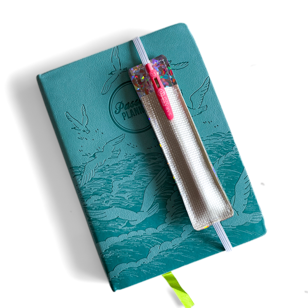 The White Tones Planner Pen Holder Bookmark