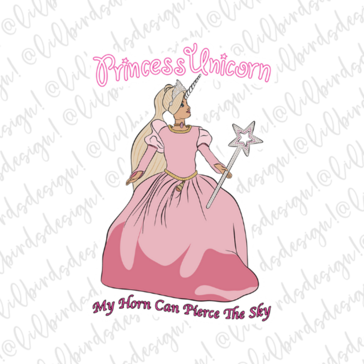 Princess Unicorn Waterproof Vinyl Sticker