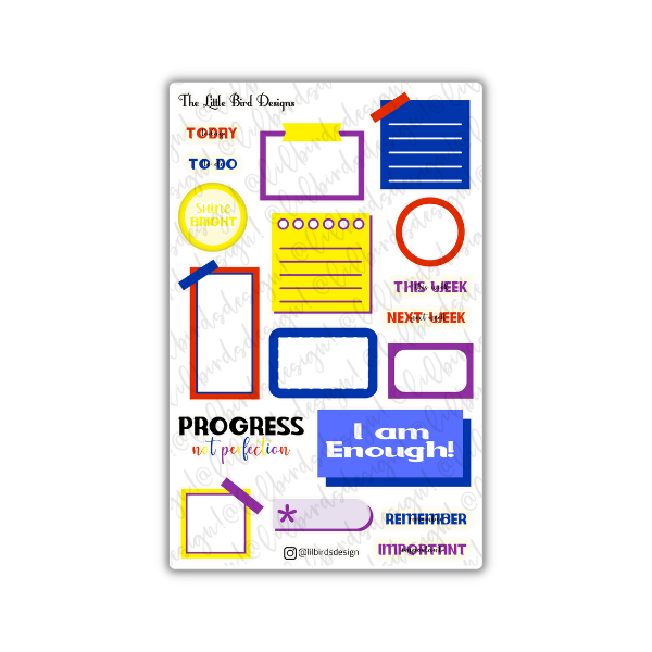 PRINTABLE - Sticky Notes Sticker Sheets