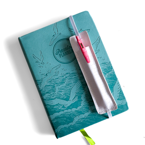 The White Tones Planner Pen Holder Bookmark