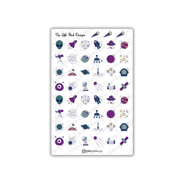 Space Icon Sticker Sheets