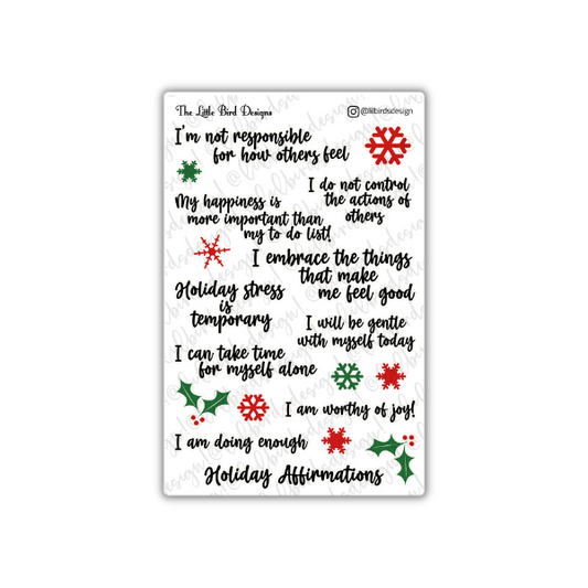 Holiday Affirmations Sticker Sheet