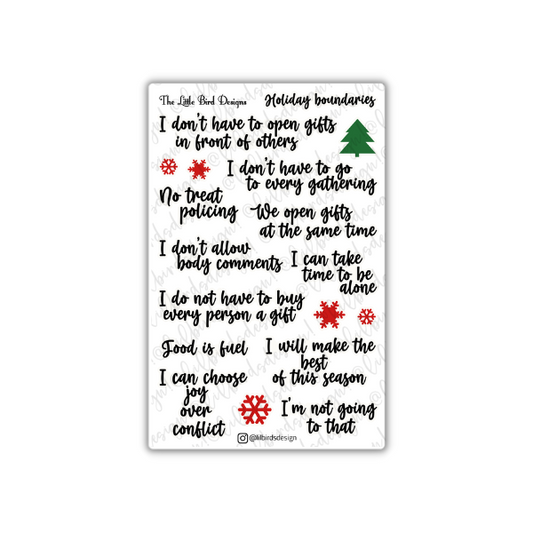 Holiday Boundaries Sticker Sheet