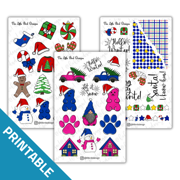 PRINTABLE Winter Sticker Sheets