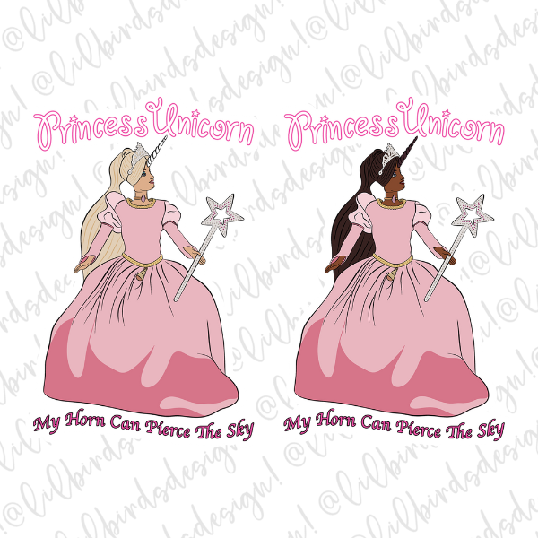 Princess Unicorn Waterproof Vinyl Sticker