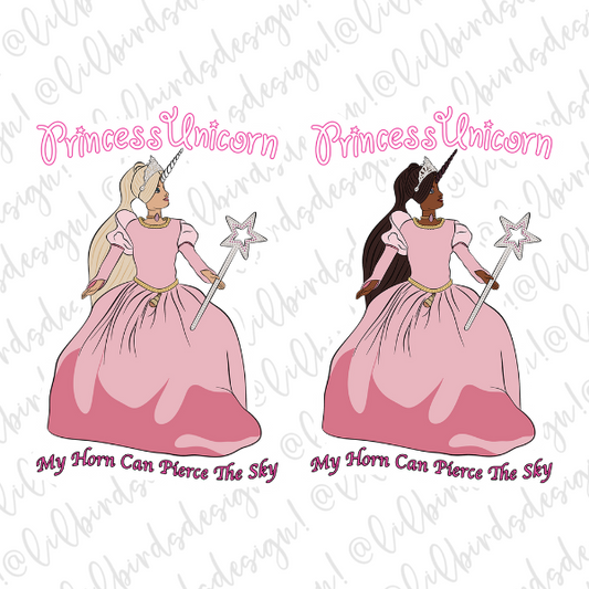 Princess Unicorn Waterproof Vinyl Sticker