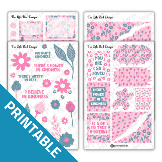 PRINTABLE - Pink Kindness - Sticker Sheets