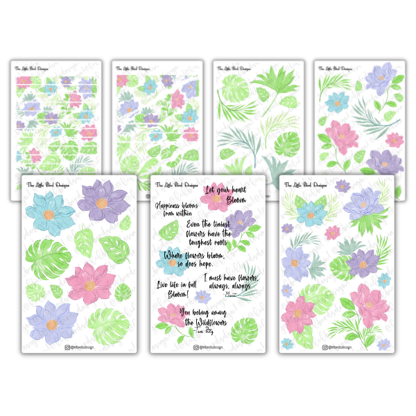 Watercolour Flowers Sticker Bundle