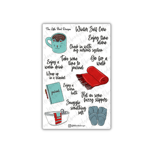 Winter Self Care Sticker Sheet
