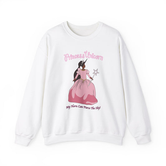 Black Princess Unicorn Heavy Blend™ Crewneck Sweatshirt