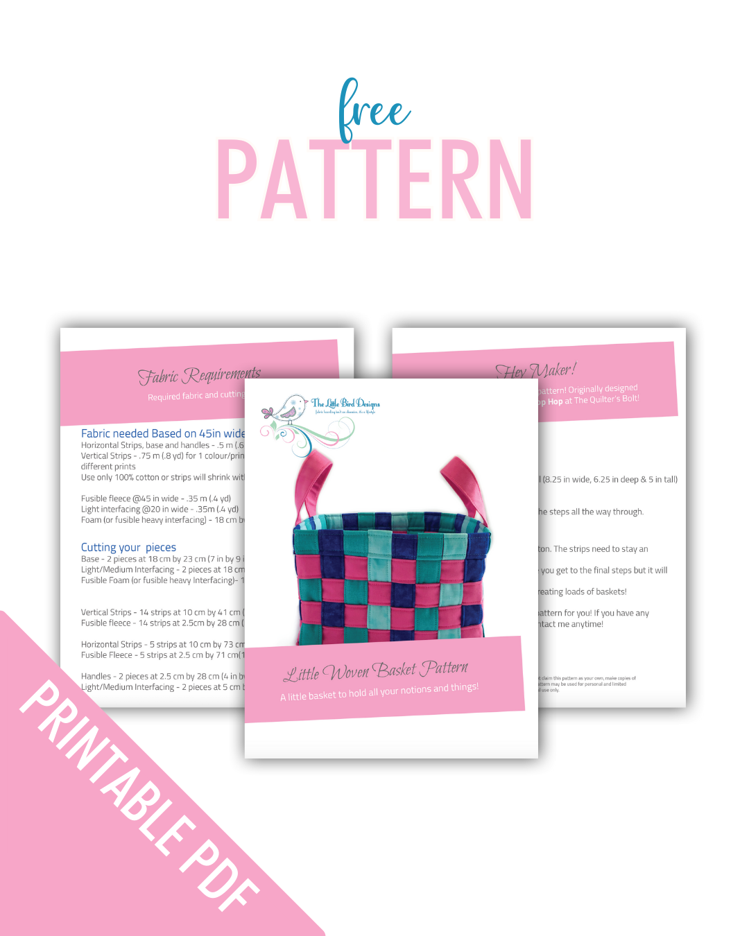 Printable - Little Woven Basket PDF Pattern & Video - Freebie