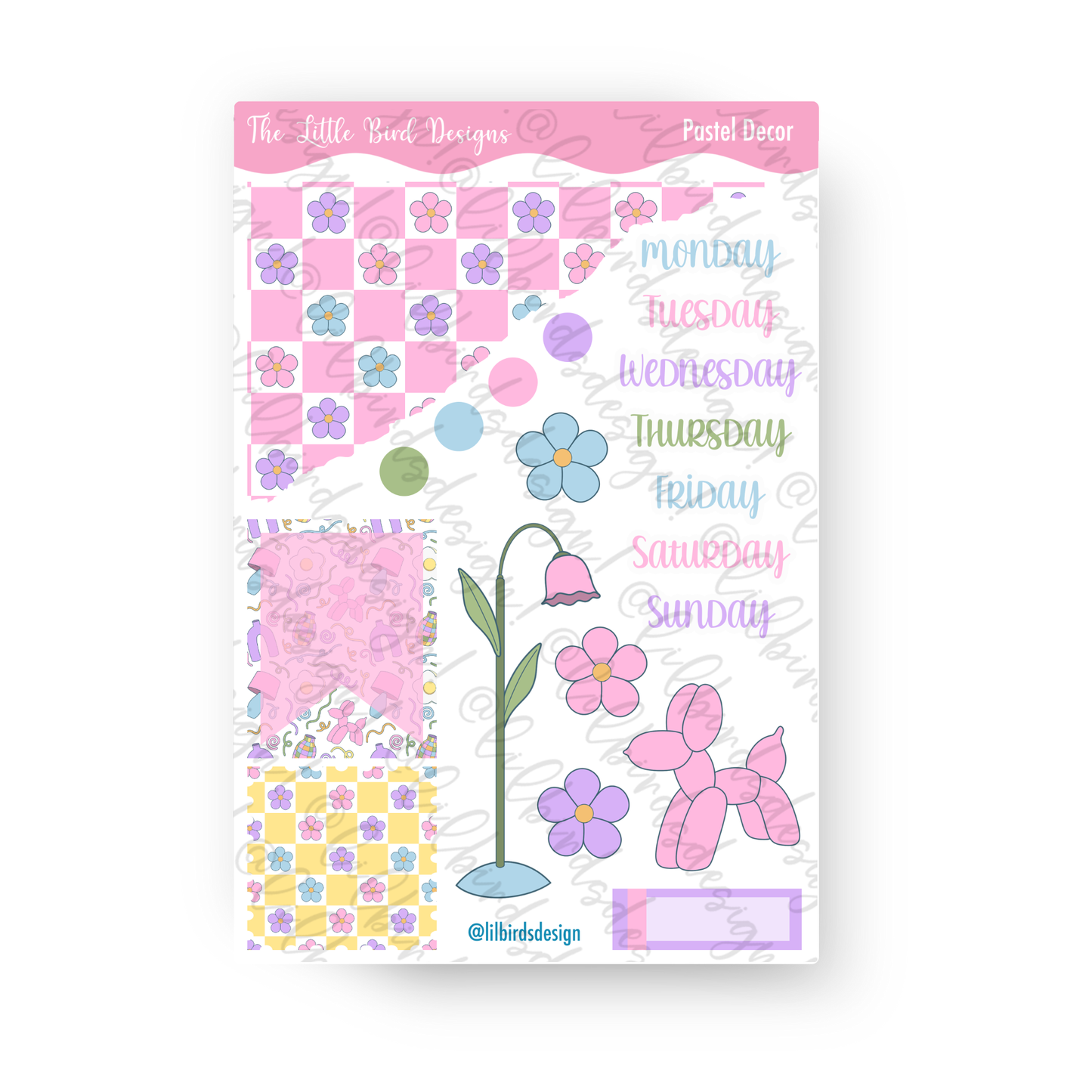 Pastel Decor - Weekly Sticker Sheet