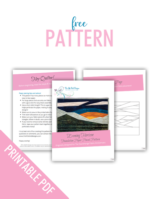 Printable - Evening Horizon Foundation Paper Pieced PDF Pattern - Freebie