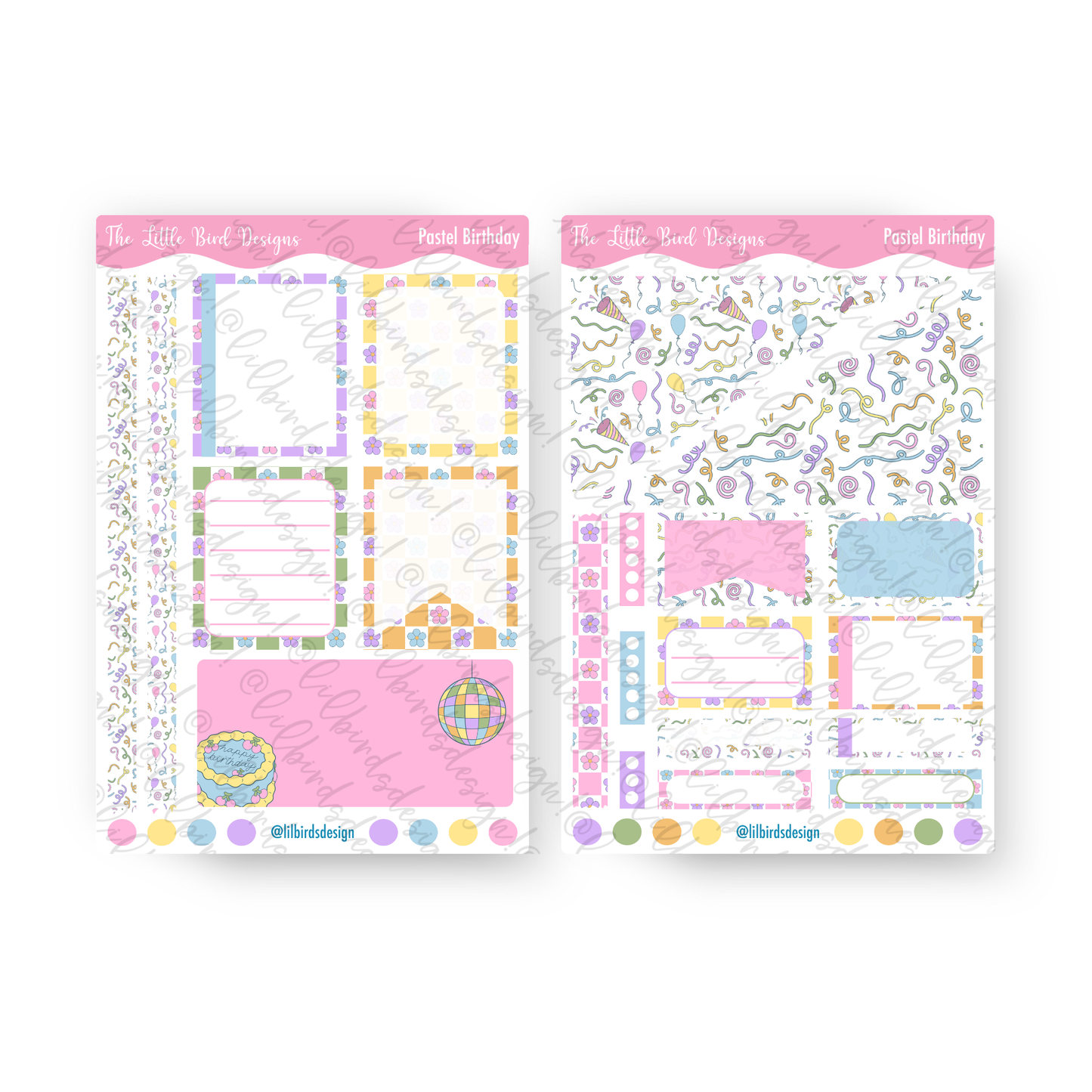 Pastel Birthday- Passion Planner Daily – Sticker Bundle