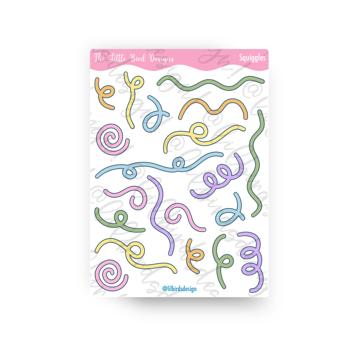 Pastel Squiggles Sticker Sheet
