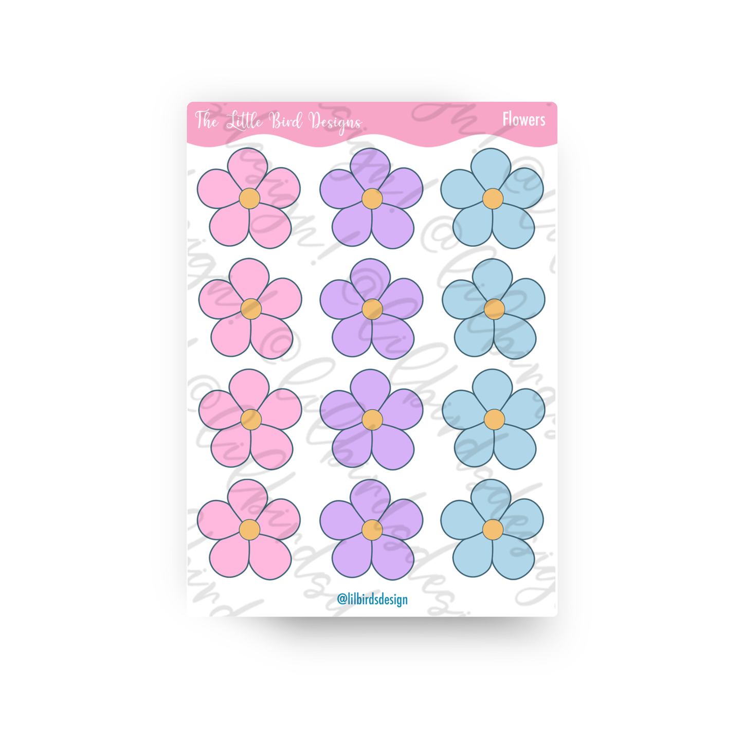 Pastel Flowers Sticker Sheet