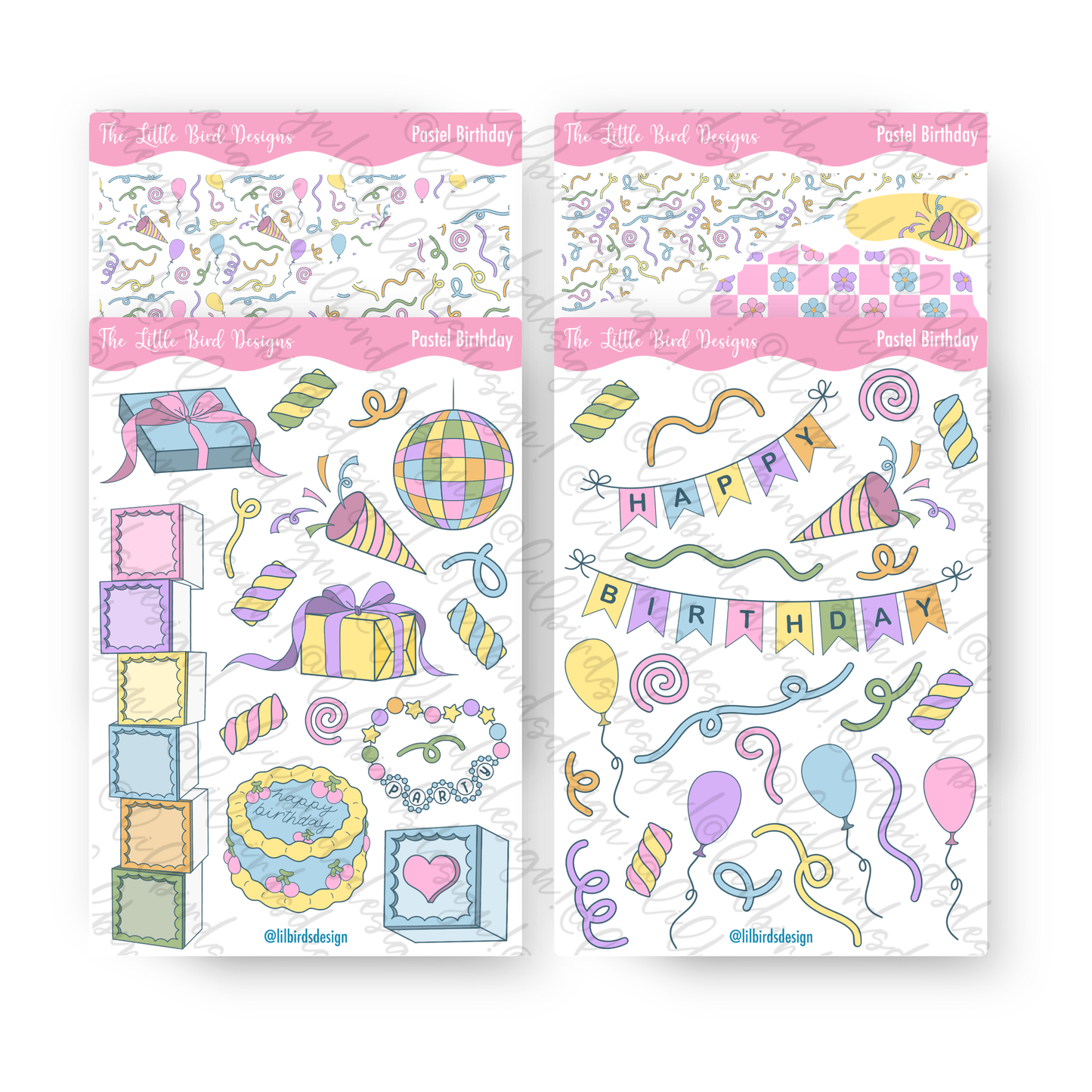 Pastel Birthday - Sticker Sheets