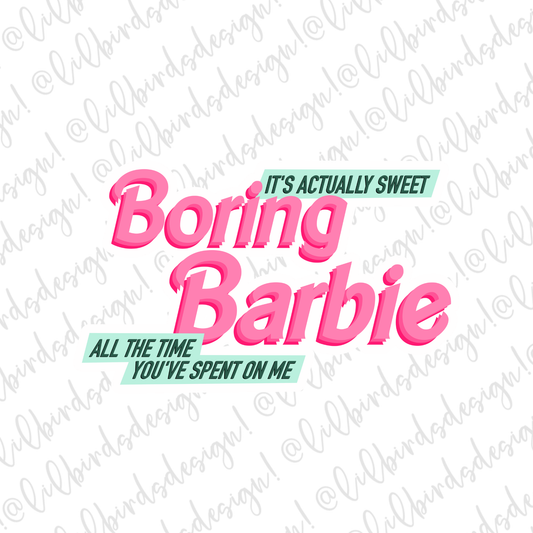 Boring Barbie Waterproof Sticker