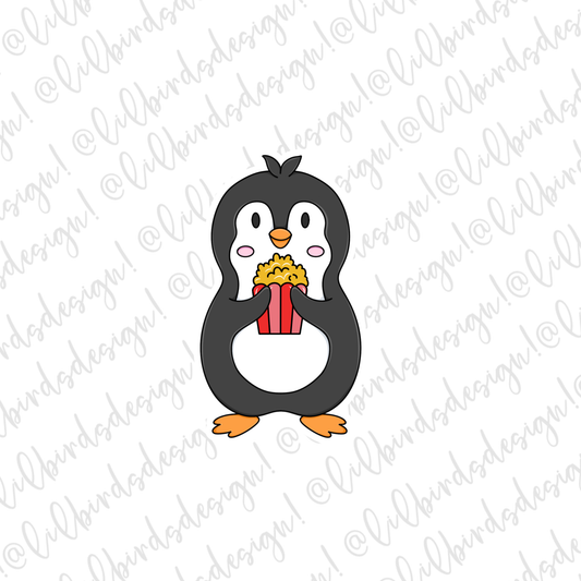 Penguin Popcorn Waterproof Sticker