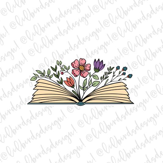 Book of Flowers Waterproof Sticker