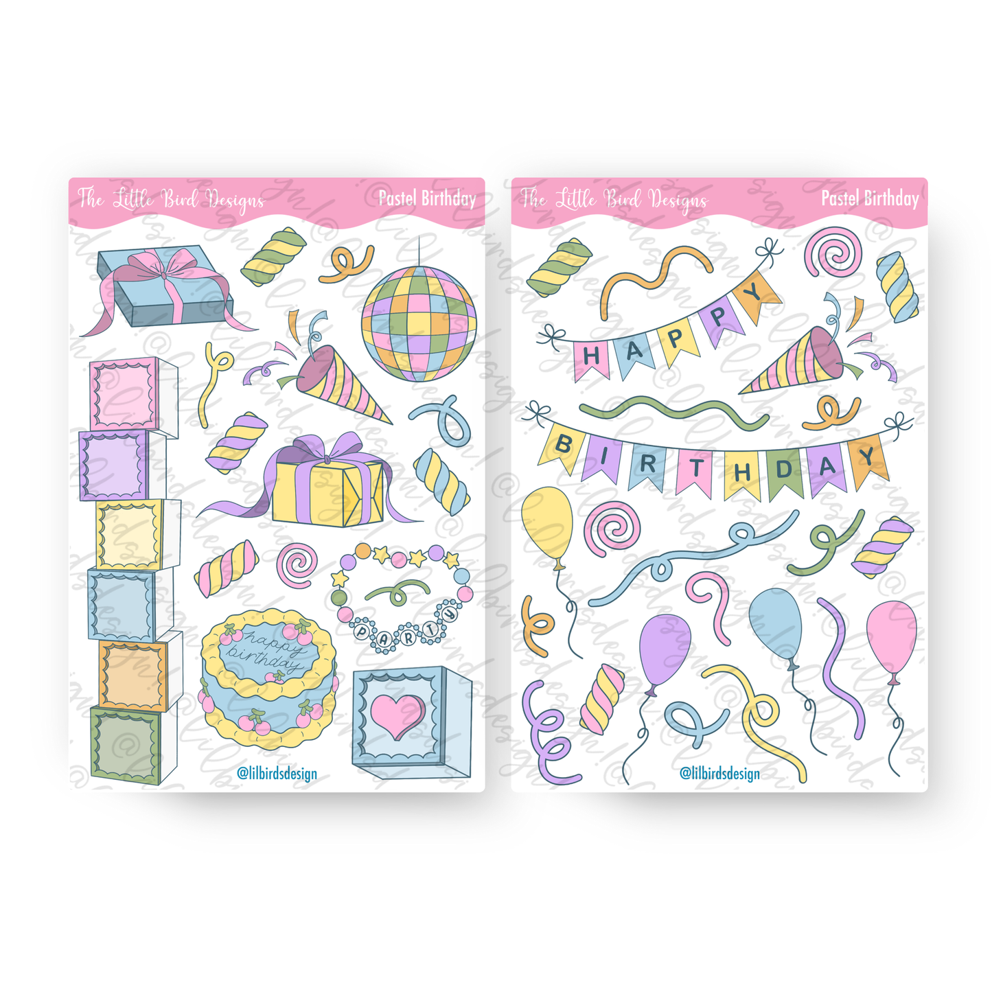 Pastel Birthday - Sticker Sheets