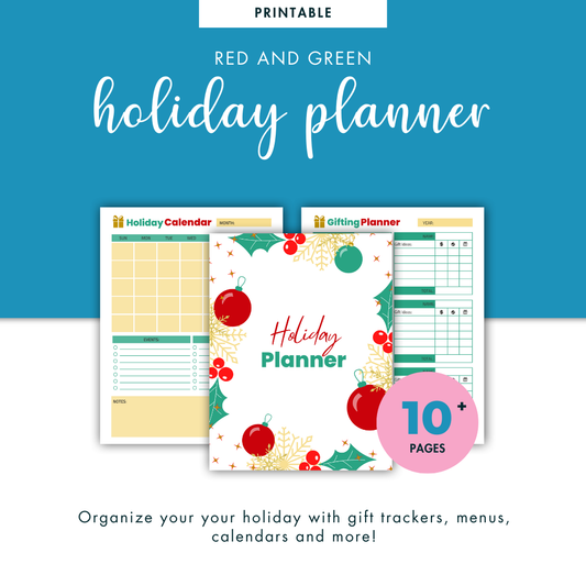 Holiday Planner PDF - Red & Green Version