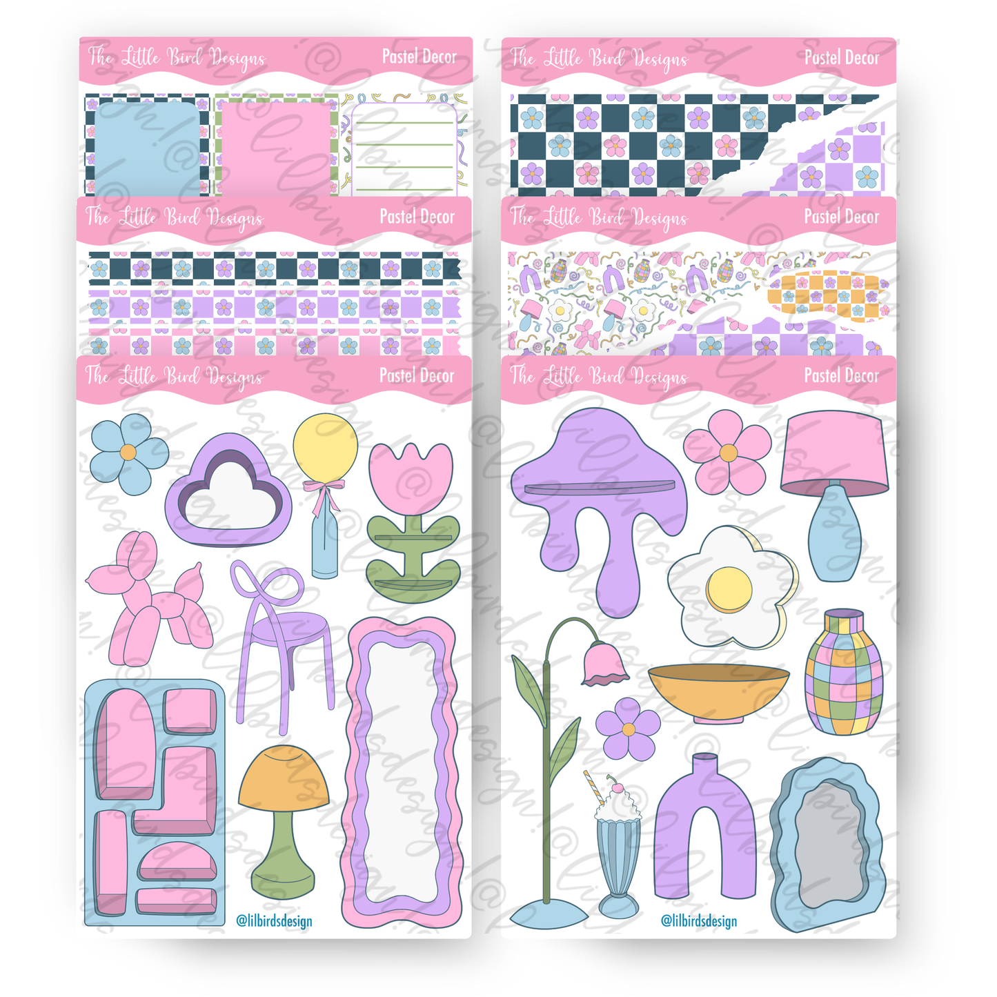 Pastel Decor Sticker Sheets