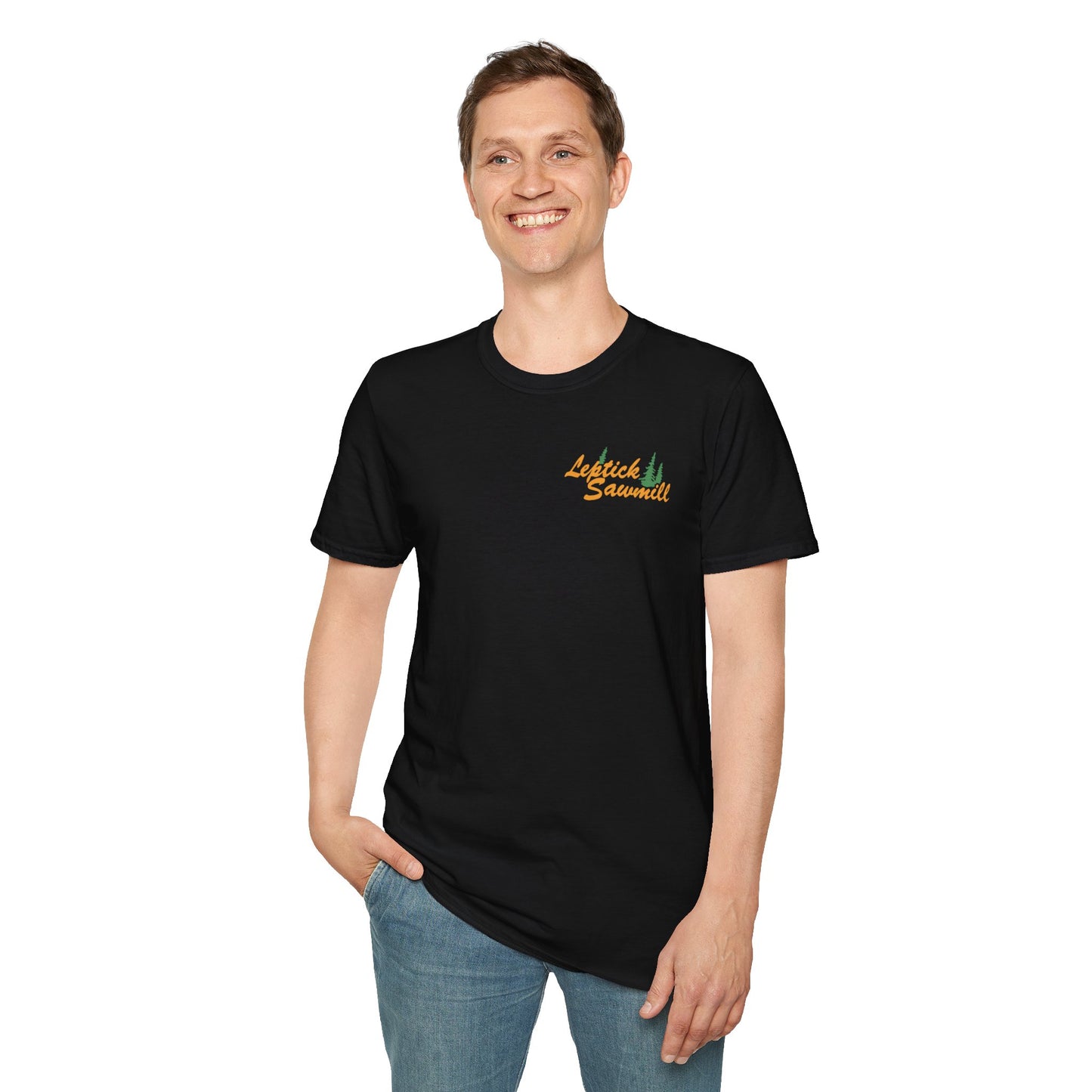 Leptick Sawmill Logo Front and Back Softstyle T-Shirt