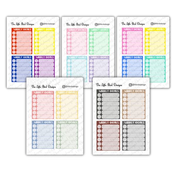 Weekly Goals - 2 Fonts - Sticker Sheets