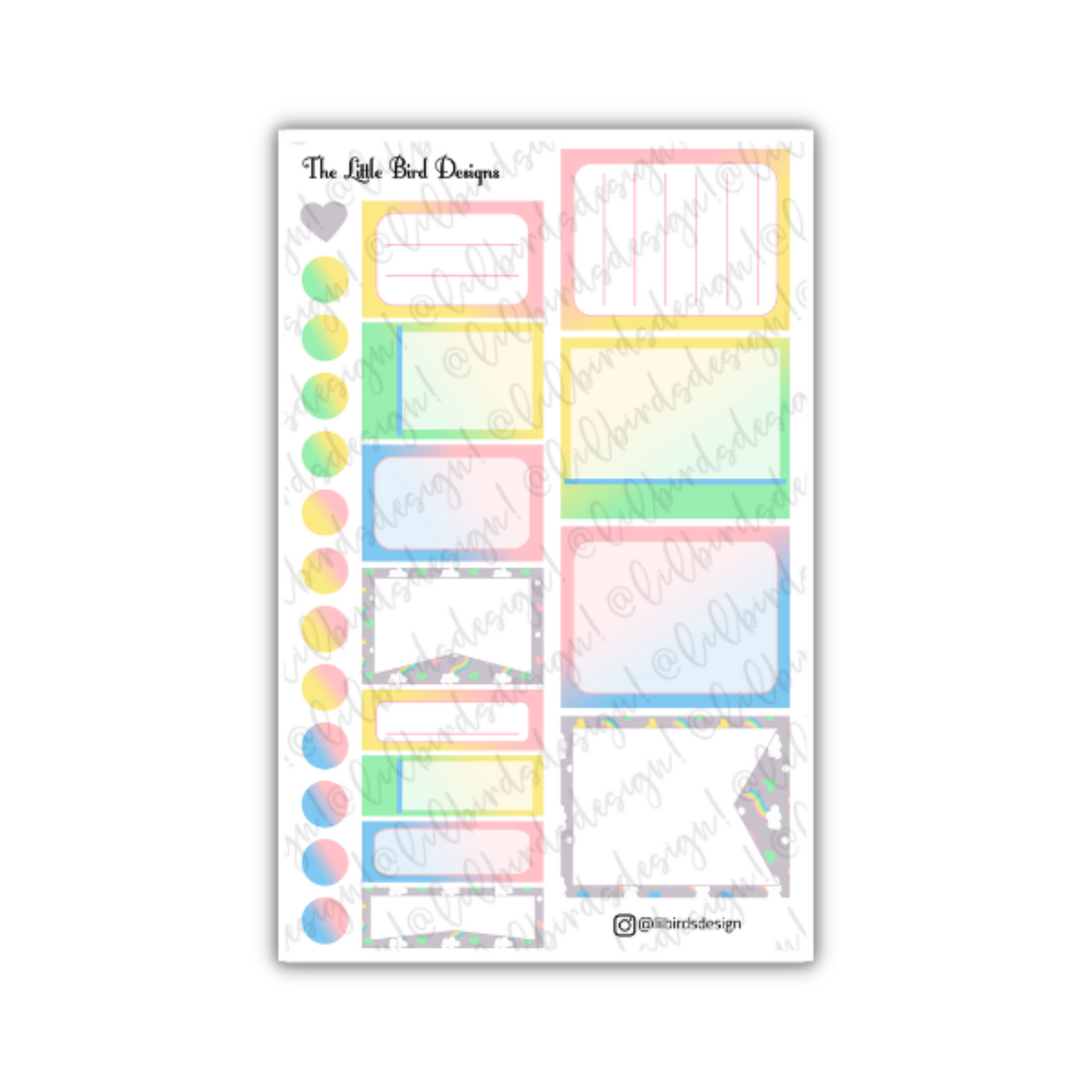 Pastel Rainbow Sticker Sheets