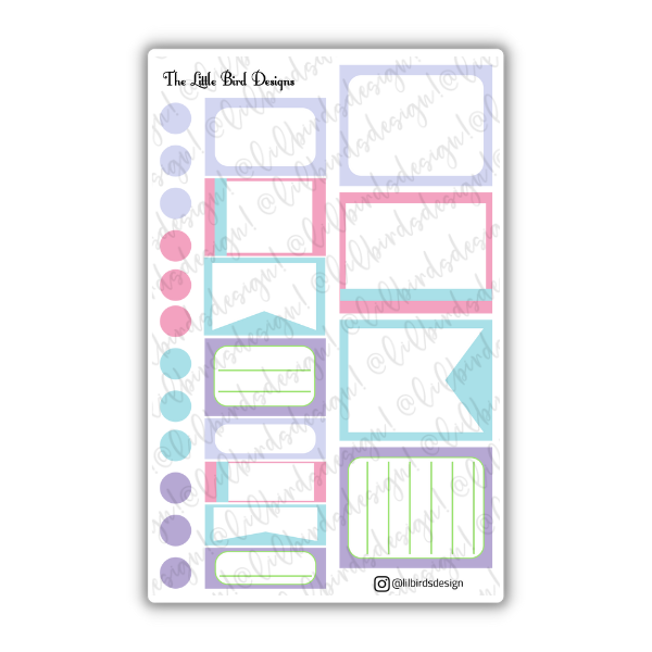 Watercolour - Functional Boxes Sticker Sheet