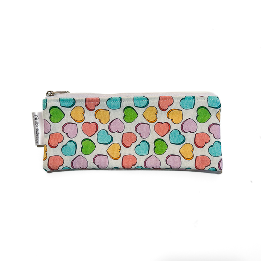 Candy Hearts Canvas Pencil Pouch