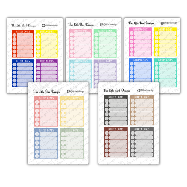 Weekly Goals - 2 Fonts - Sticker Sheets