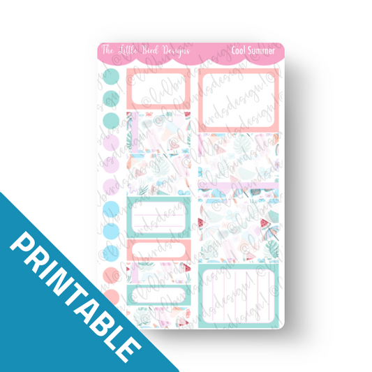 PRINTABLE - Cool Summer Functional Boxes Sticker Sheet