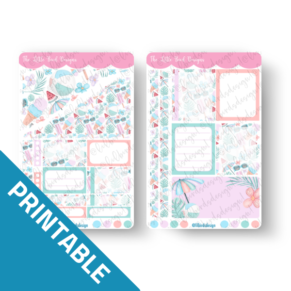 PRINTABLE - Cool Summer Passion Planner Daily Sticker Bundle