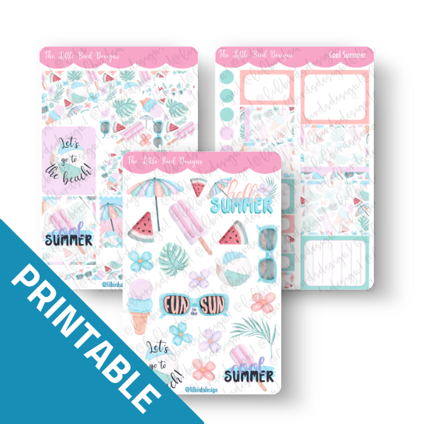 PRINTABLE - Cool Summer Sticker Sheets