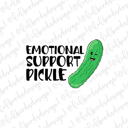 Emotional Support Pickle Waterproof Vinyl Sticker