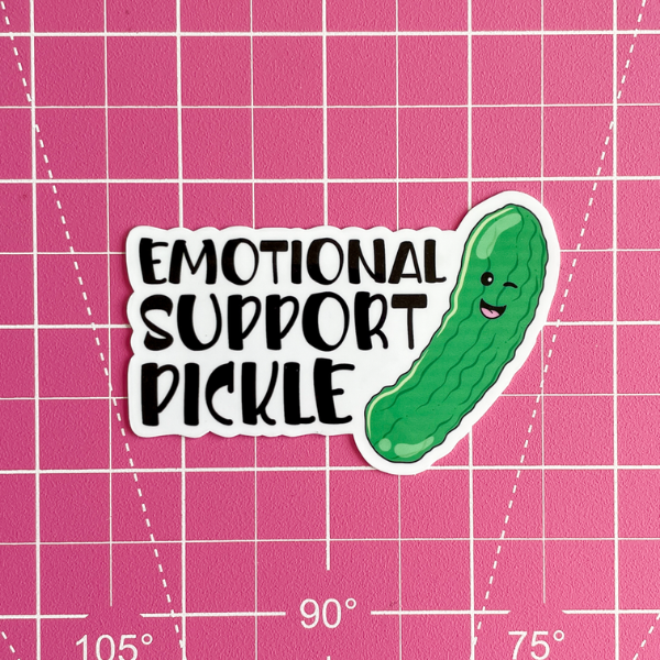 Emotional Support Pickle Waterproof Vinyl Sticker