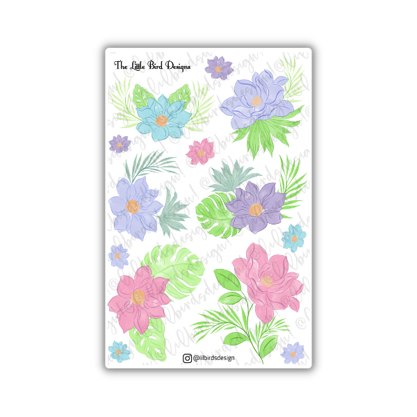 Watercolour Flowers Sticker Sheets